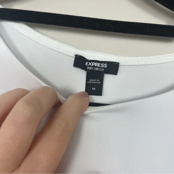 EXPRESS BODY CONTOUR COMPRESSION HIGH NECK BODYSUIT SIZE MEDIUM IN WHITE - Picture 8 of 16